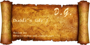 Dudás Gál névjegykártya